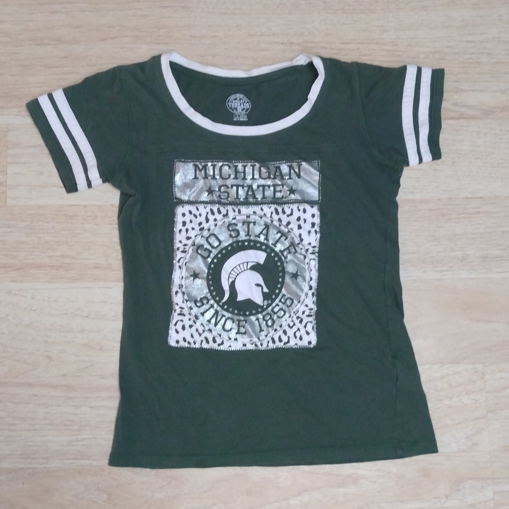 Michigan State University Spartans Shirt Girls By Rivalry Threads Size Large